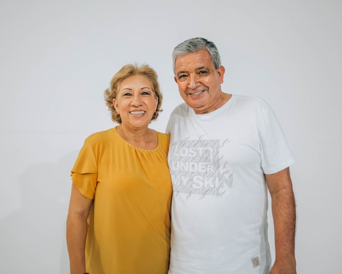 A mature couple smiling and enjoying time together