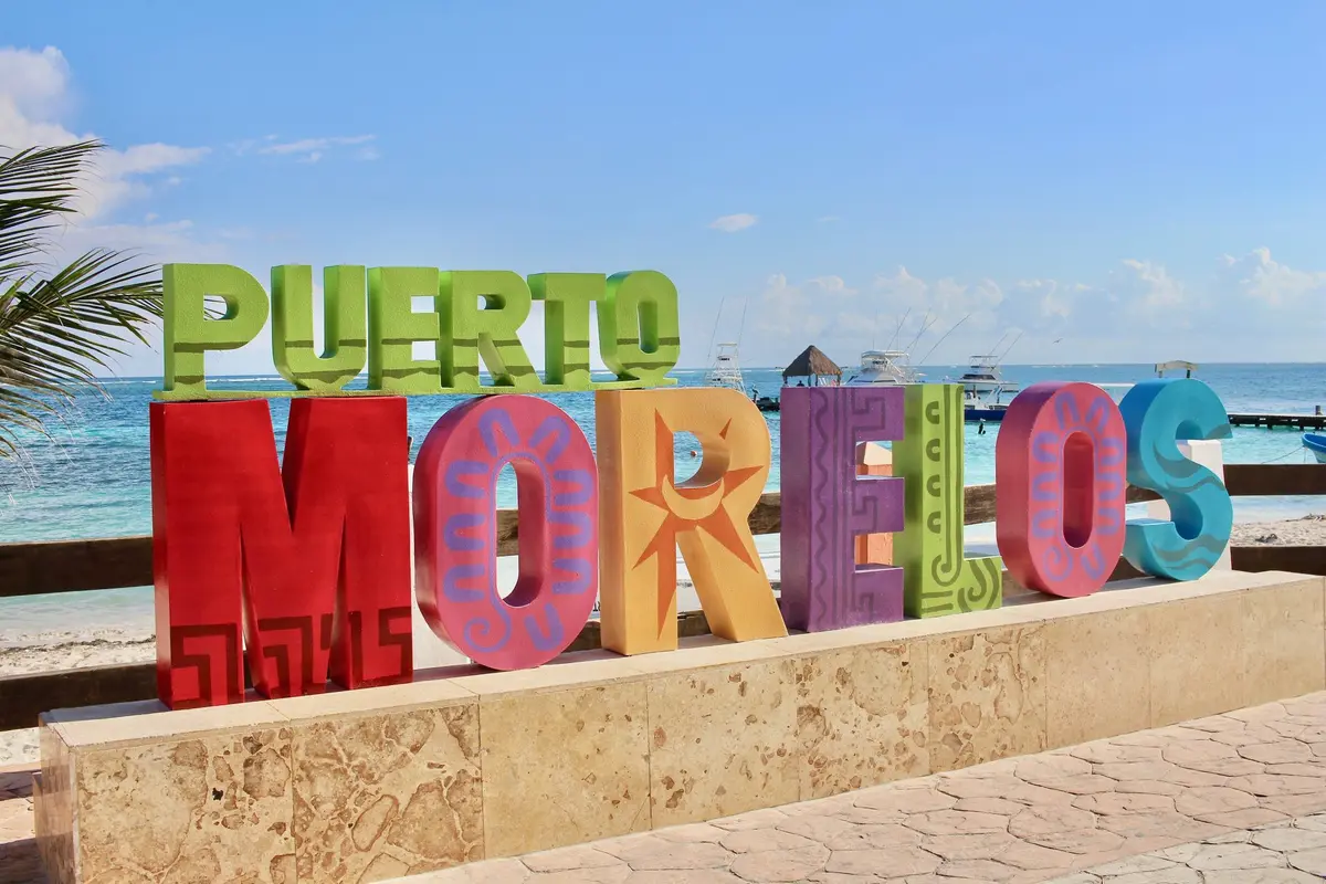 Puerto Morelos beach town in the Riviera Maya, Mexico
